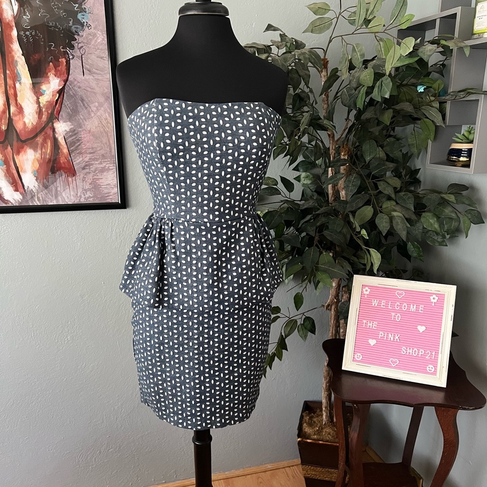 💗🧡 Vintage Mystic Jean Peplum Dress